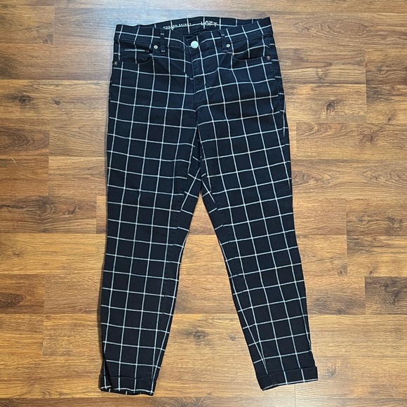 LOFT Modern Skinny Black Check Pants 28/6 - Picture 1 of 8